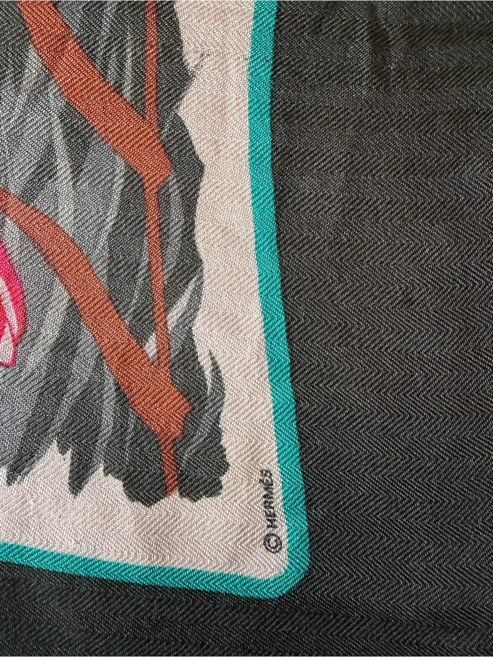 Vibrant Hermes Cols - Verts Cashmere/Silk Scarf.